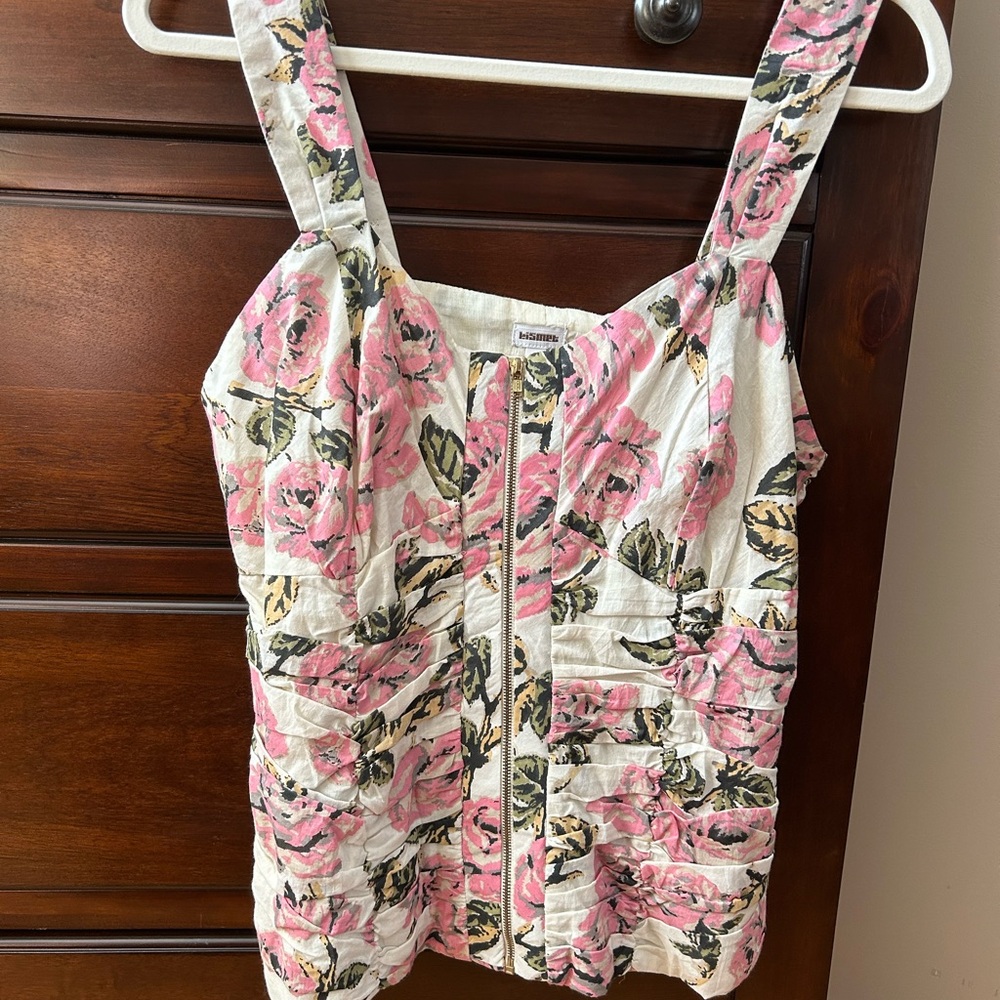 Kismet Pink Ruched Bustier Tank Top